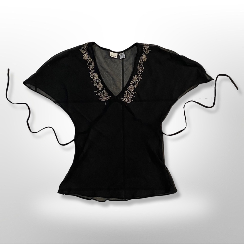 SOLD Vintage y2k sheer mesh Agaci Too Kimono style top